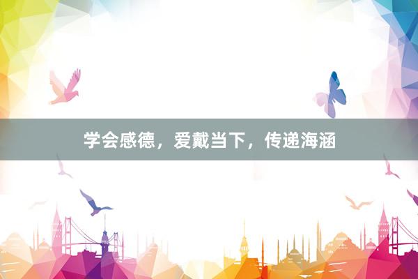 学会感德,爱戴当下,传递海涵